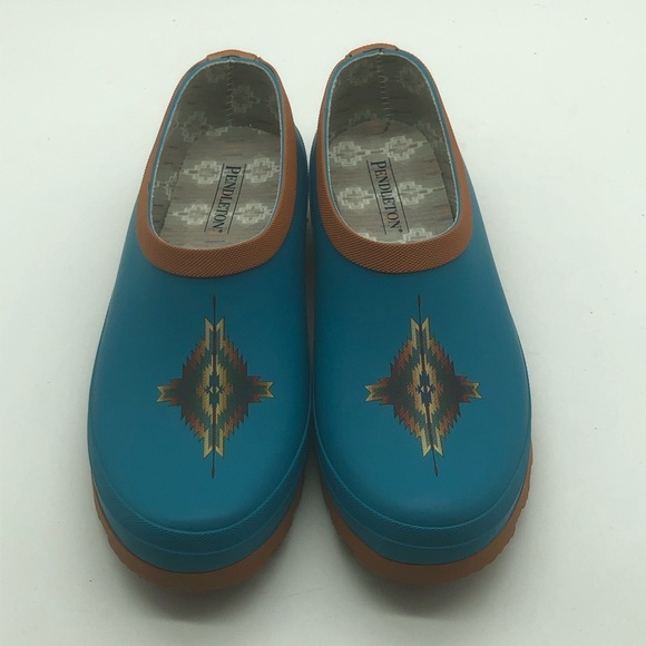 Pendleton Paragosa Spring Garden Rain Clogs Women's 9 Aztec Slip On Rubber Shoes - Picture 2 of 7